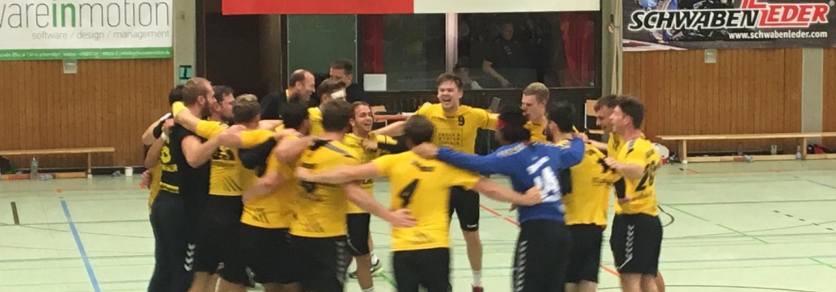 Die Männer 1 feiern in Schorndorf einen tollen Derbysieg.